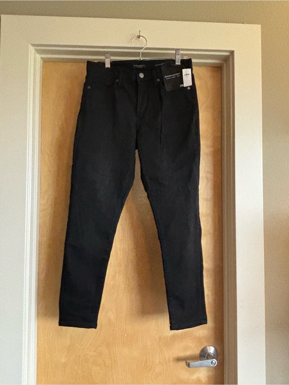 Banana Republic Premium Denim Mid Rise Skinny Ankle Black Jeans 28 Short NWT